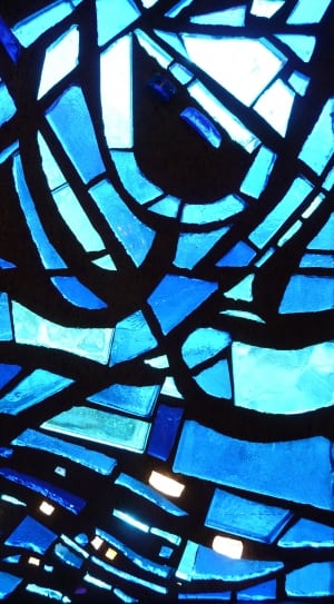 blue and black stained glass decor thumbnail