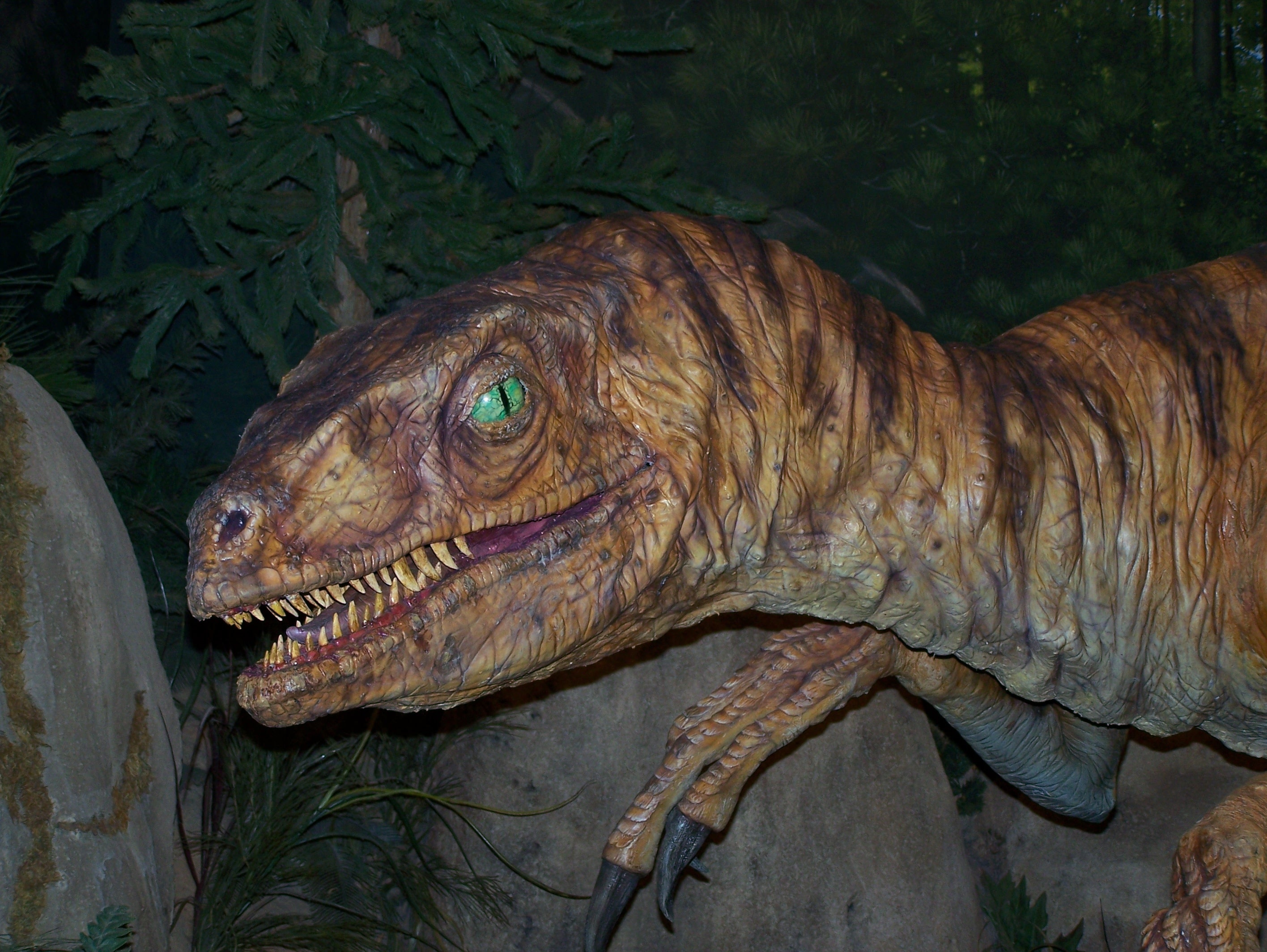 brown dinosaur statue