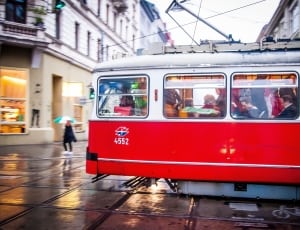 red and white cable car thumbnail