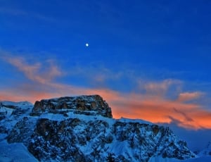 Pordoi Pass, Winter, Sunset, Luna, Sky, winter, snow thumbnail