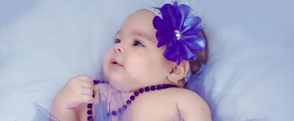 baby's purple flower accent headband preview