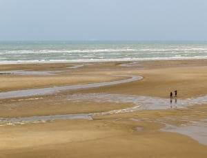 2 person standing on brown sand thumbnail