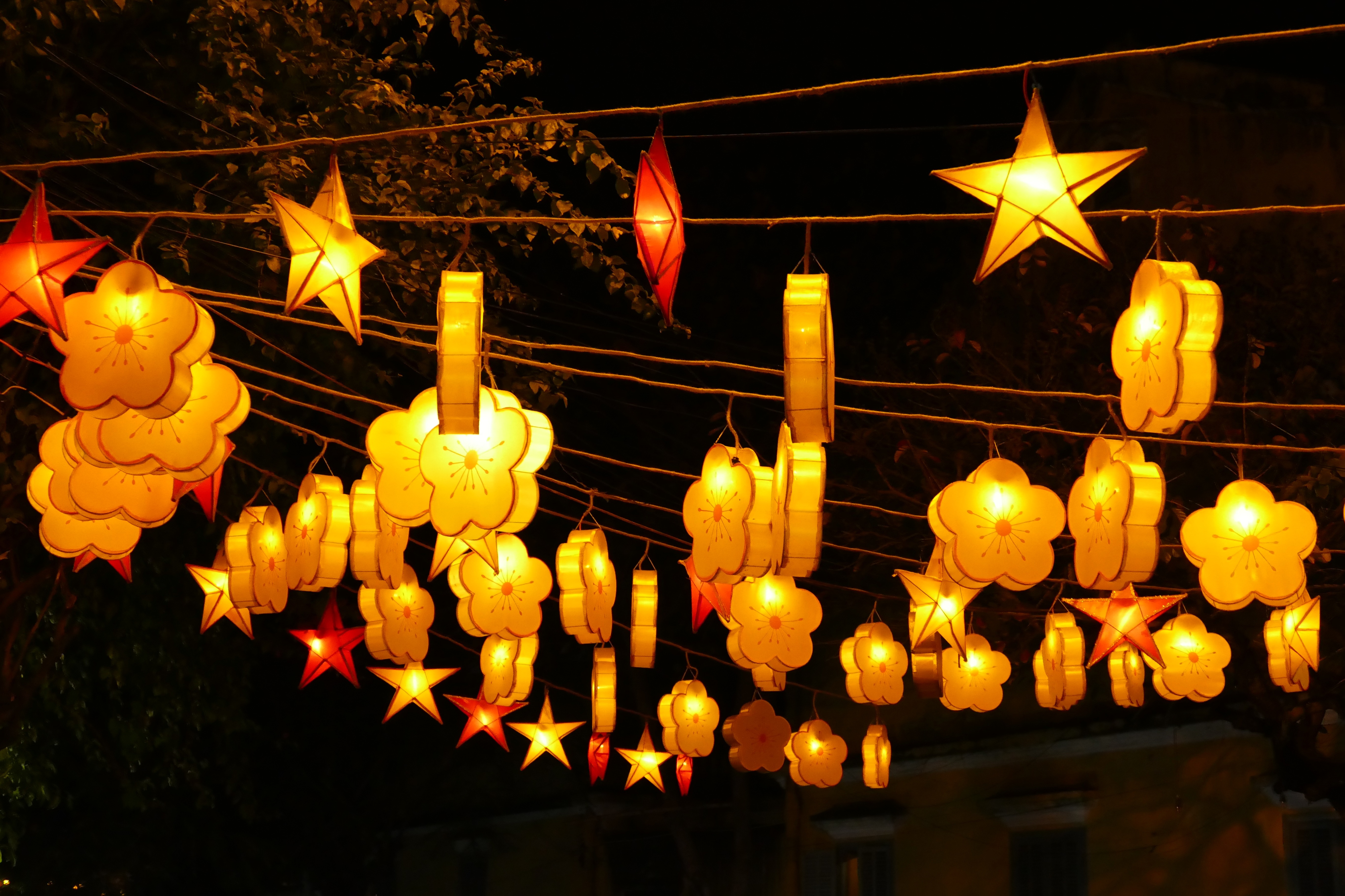 assorted yellow and red lanterns