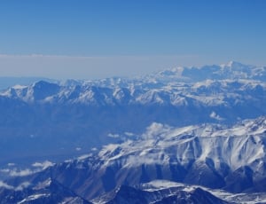 aerial photography of rocky mountain coated with snow thumbnail