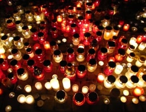 red and clear glass candles thumbnail