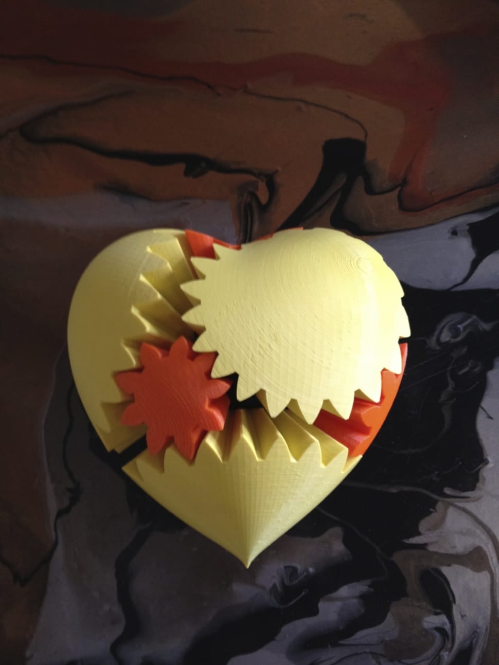 yellow and brown heart ceramic figurine preview