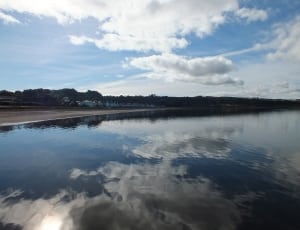 clouds reflected on body of water at daytime thumbnail