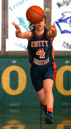 black and orange unity christian #4 basketball jersey thumbnail