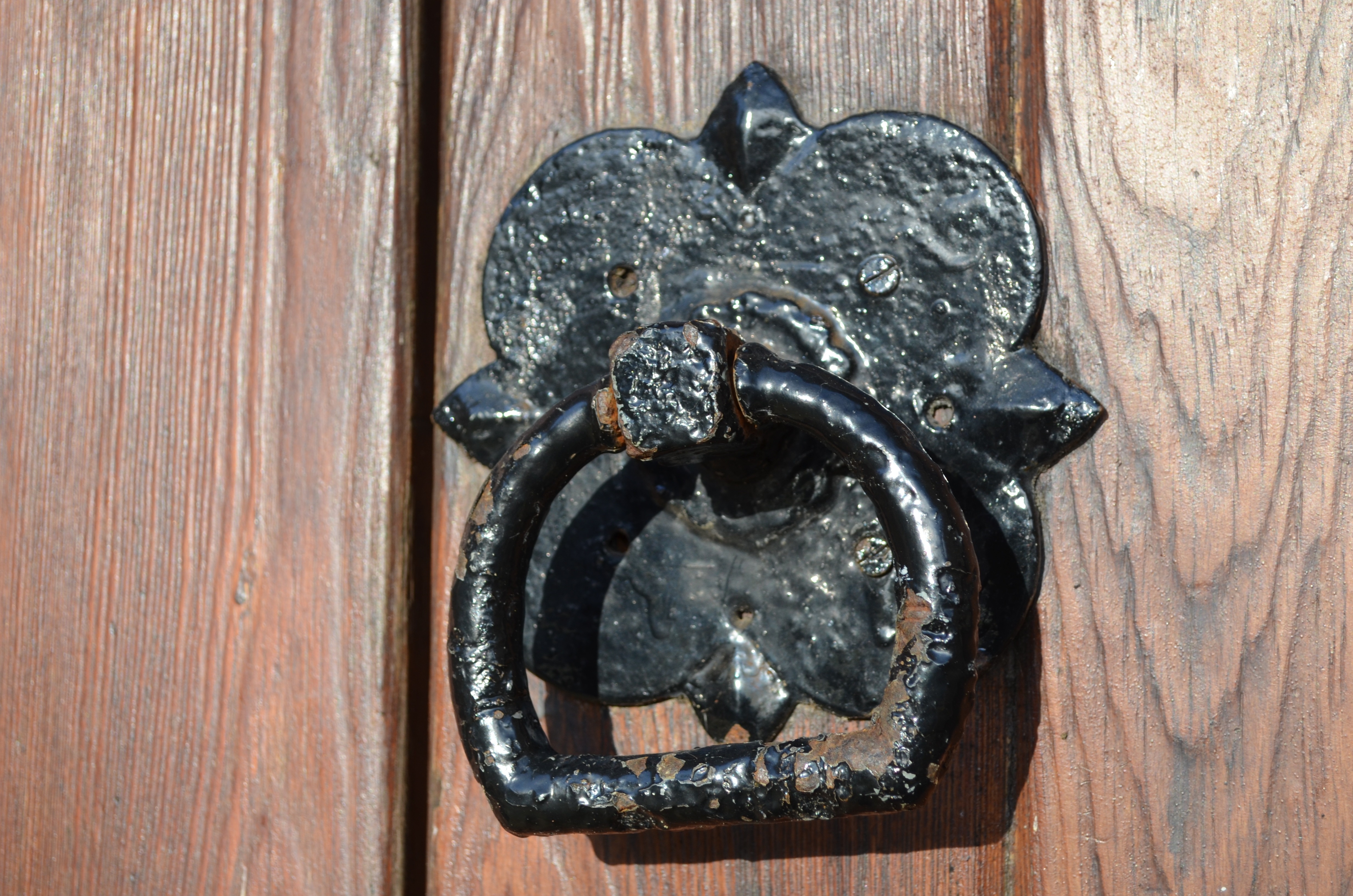 black cast iron door shackle