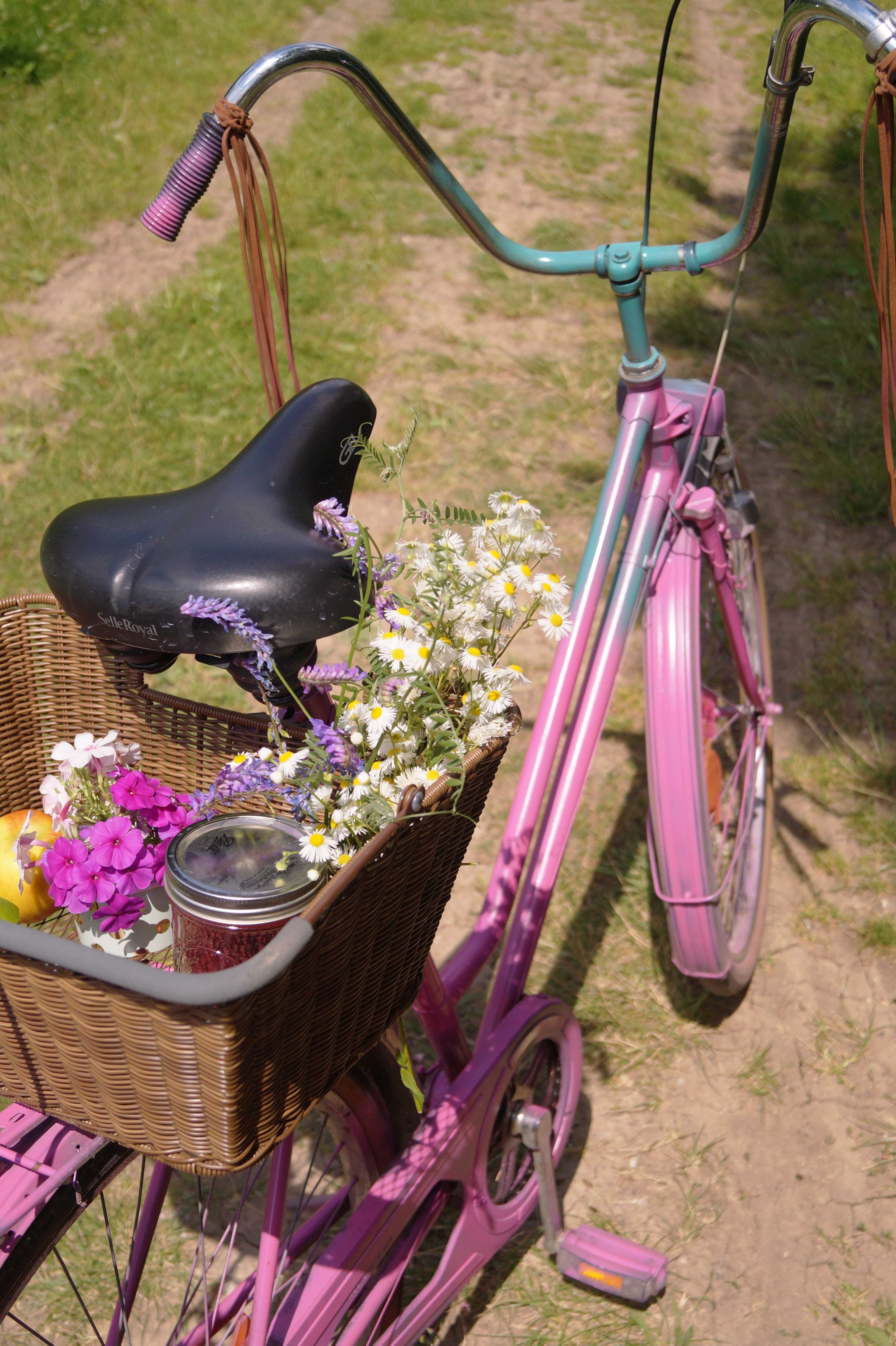 pink chopper bike