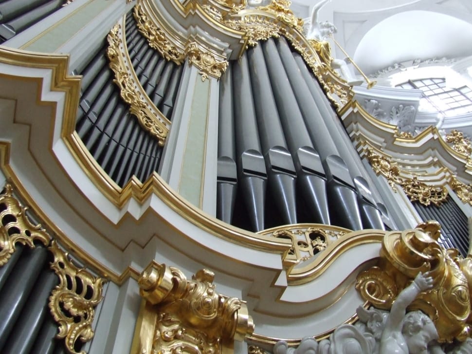 white gray and gold cathedral organ preview