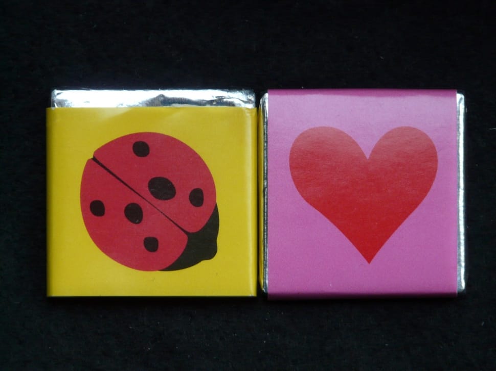 yellow pink and red ladybug and heart decor preview
