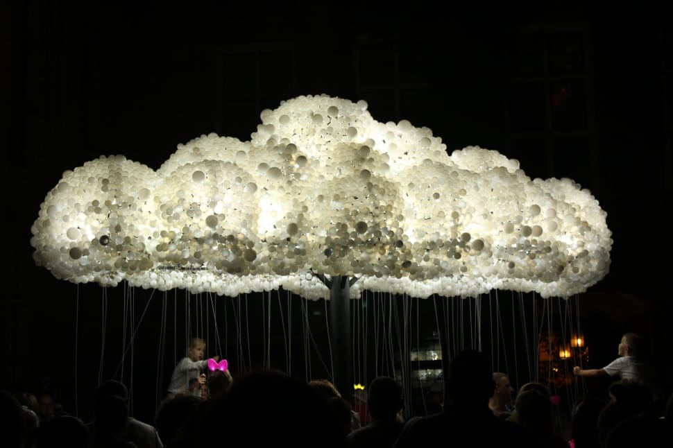 white and black lighted clouds decor preview