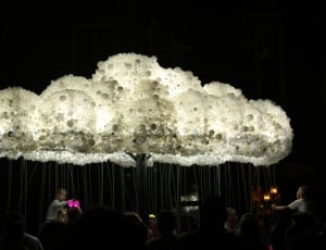 white and black lighted clouds decor thumbnail