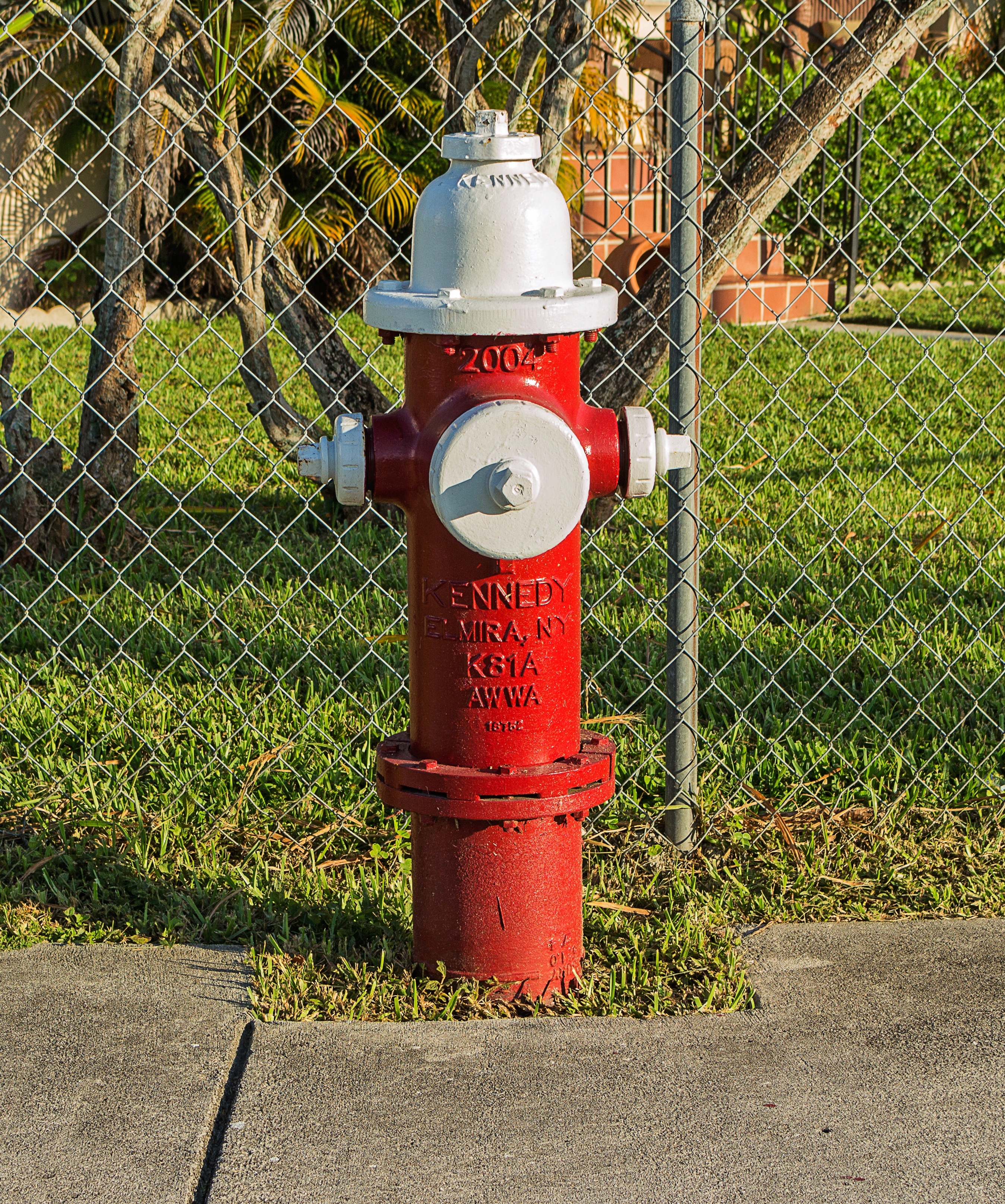 gray and red fire hydrant
