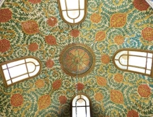 white brown and gray multi color floral dome ceiling thumbnail