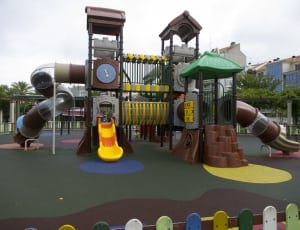 gray brown and red plastic slide set thumbnail
