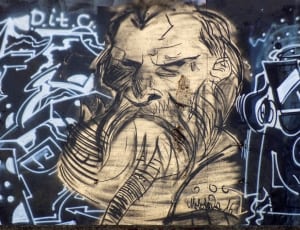 graffiti of man with long beard thumbnail