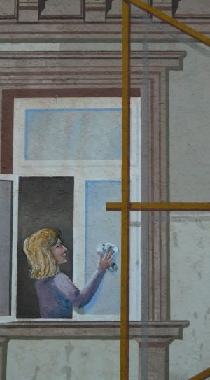 woman cleaning window painting thumbnail