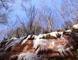 white ice on rock formation thumbnail