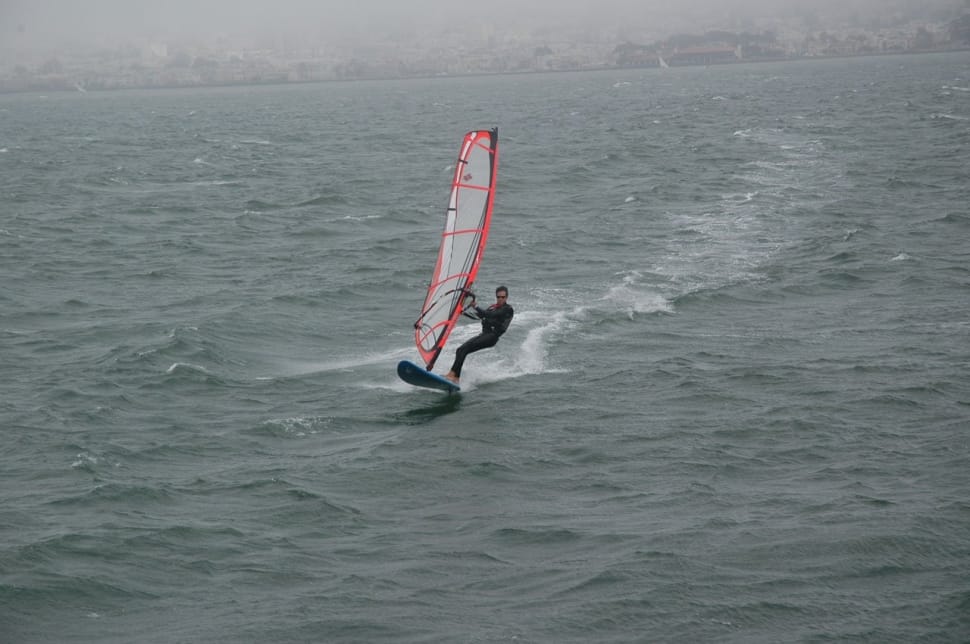 gray and red windsurf preview