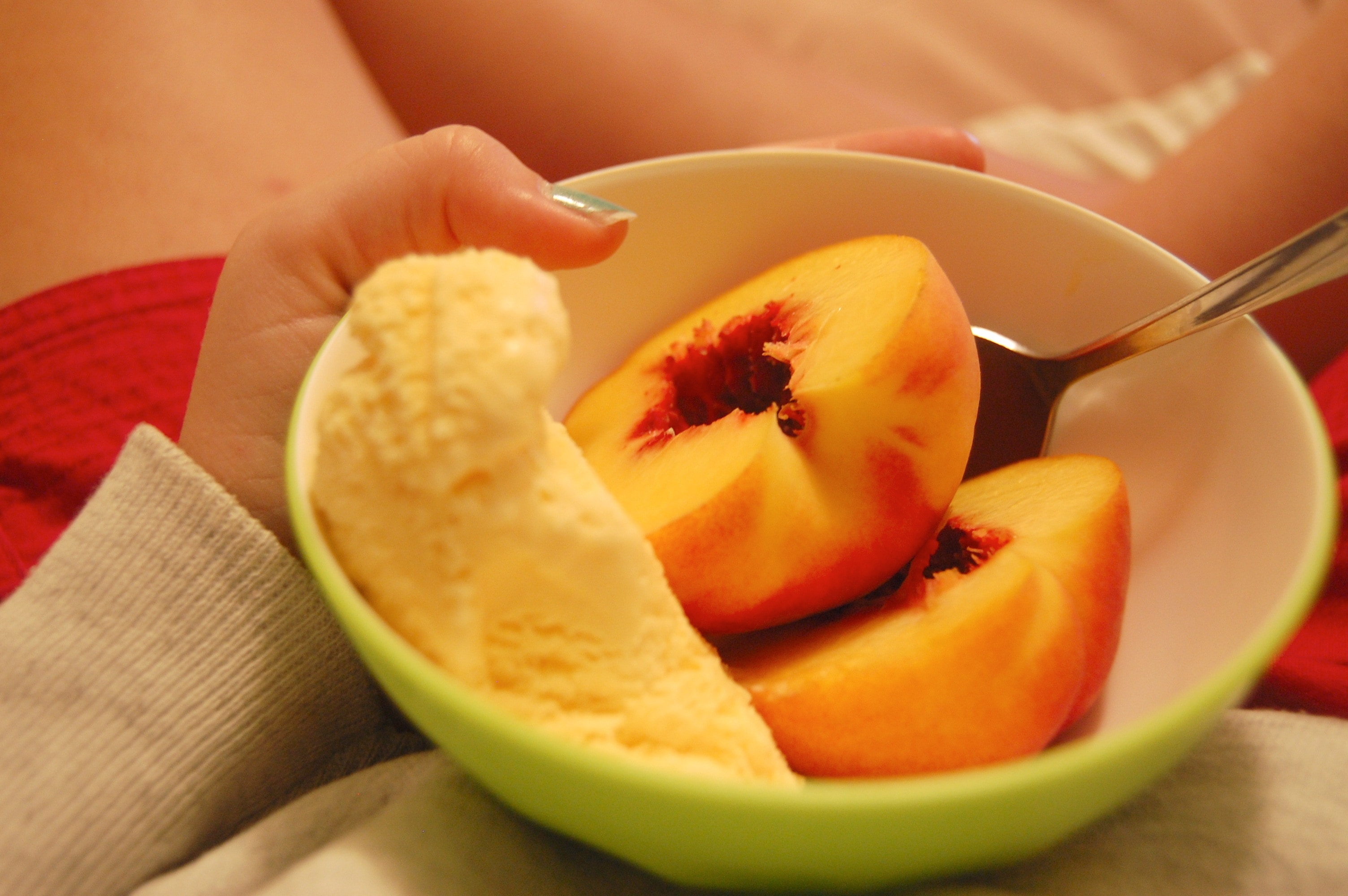 ice cream and peach