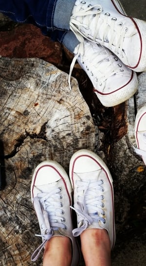 3 pairs of white low top sneakers thumbnail