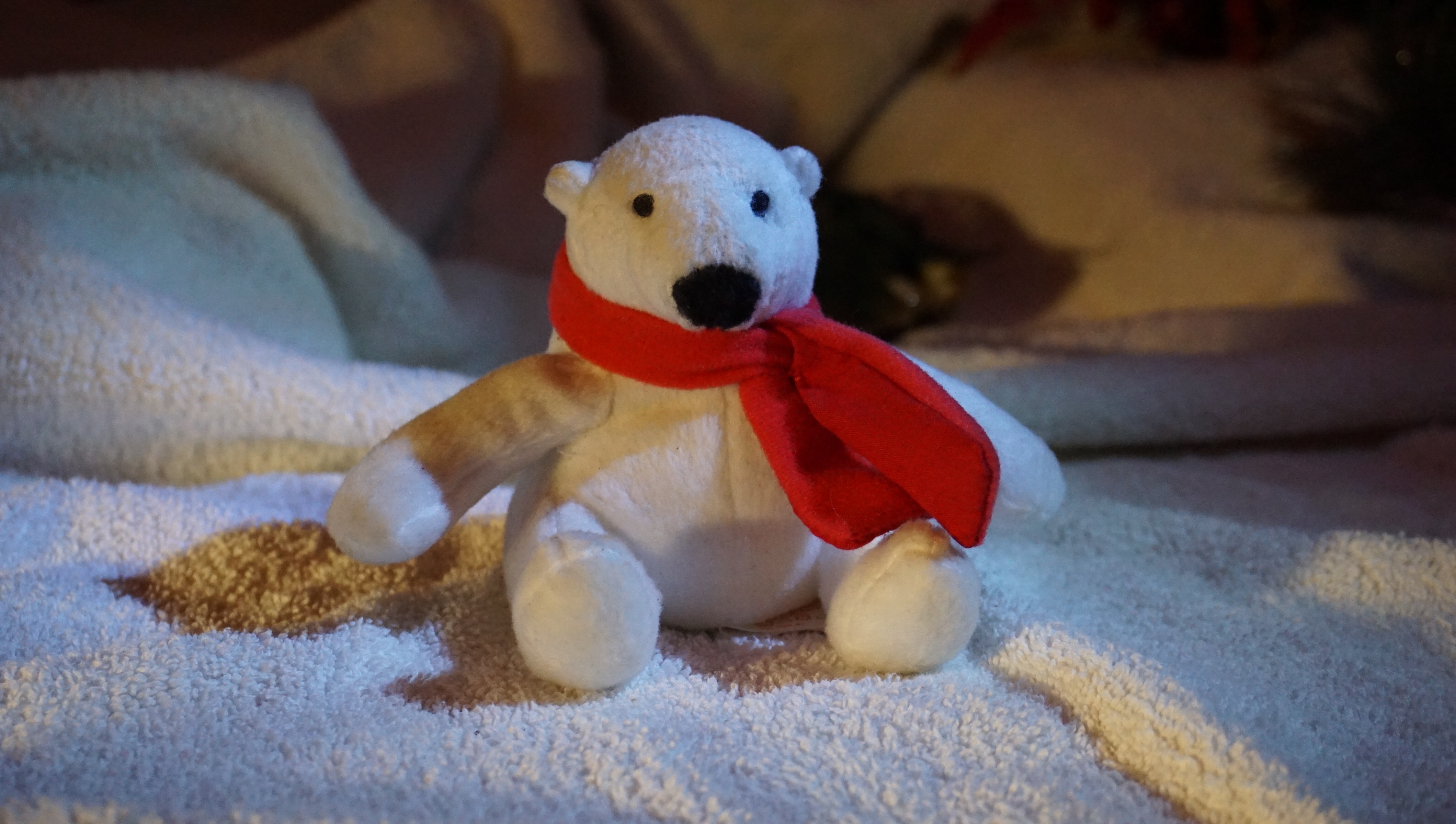 white polar bear plush toy