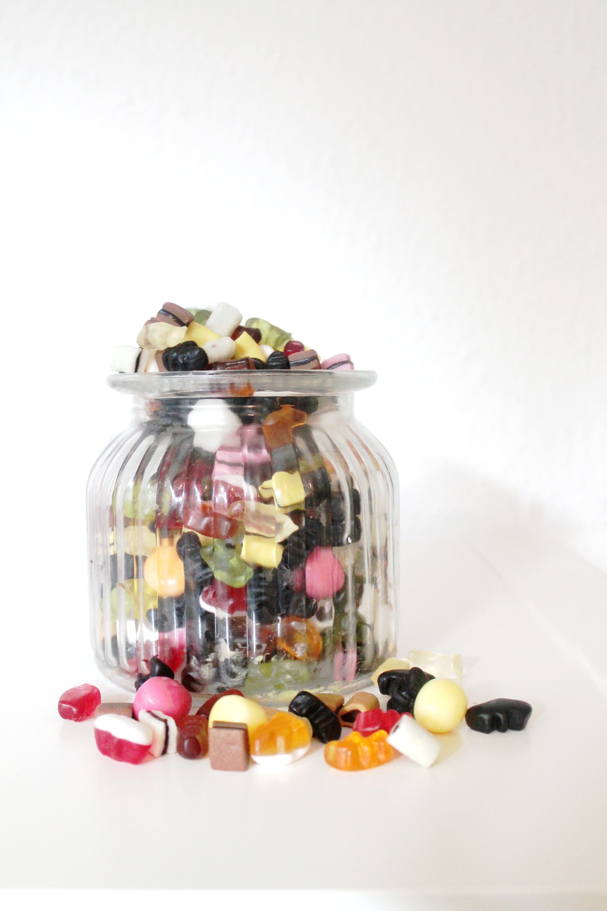 candies in clear glass jar