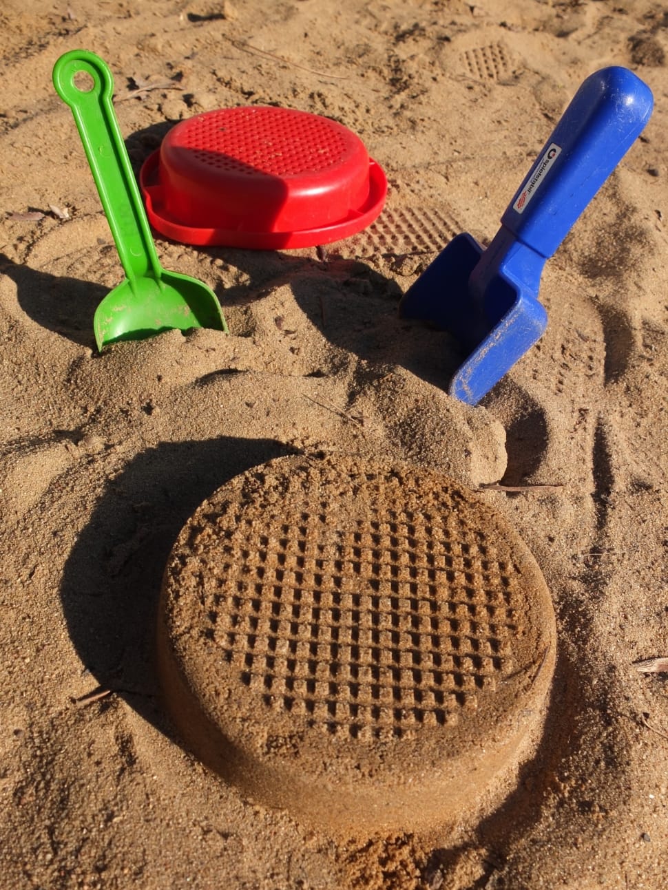 green and blue plastic sand shovel preview