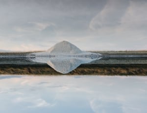 white mountain reflecting on body of water thumbnail