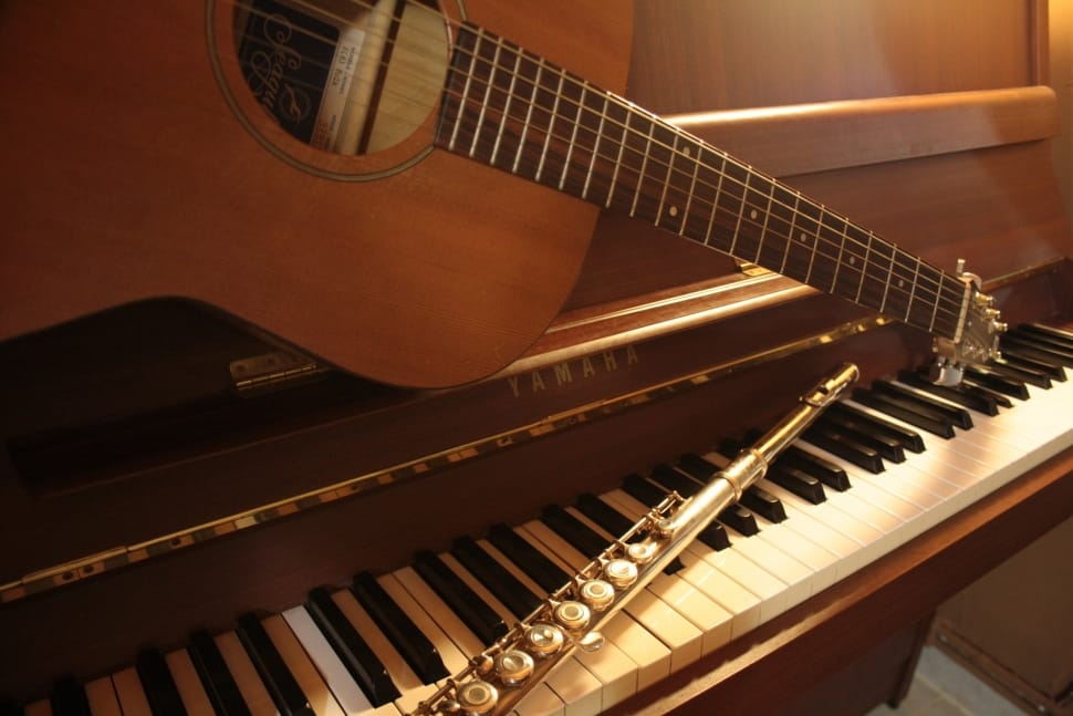 acoustic guitar upright organ and wind instrument preview