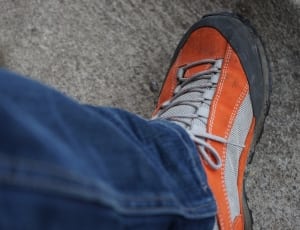 orange and grey low top sneakers thumbnail