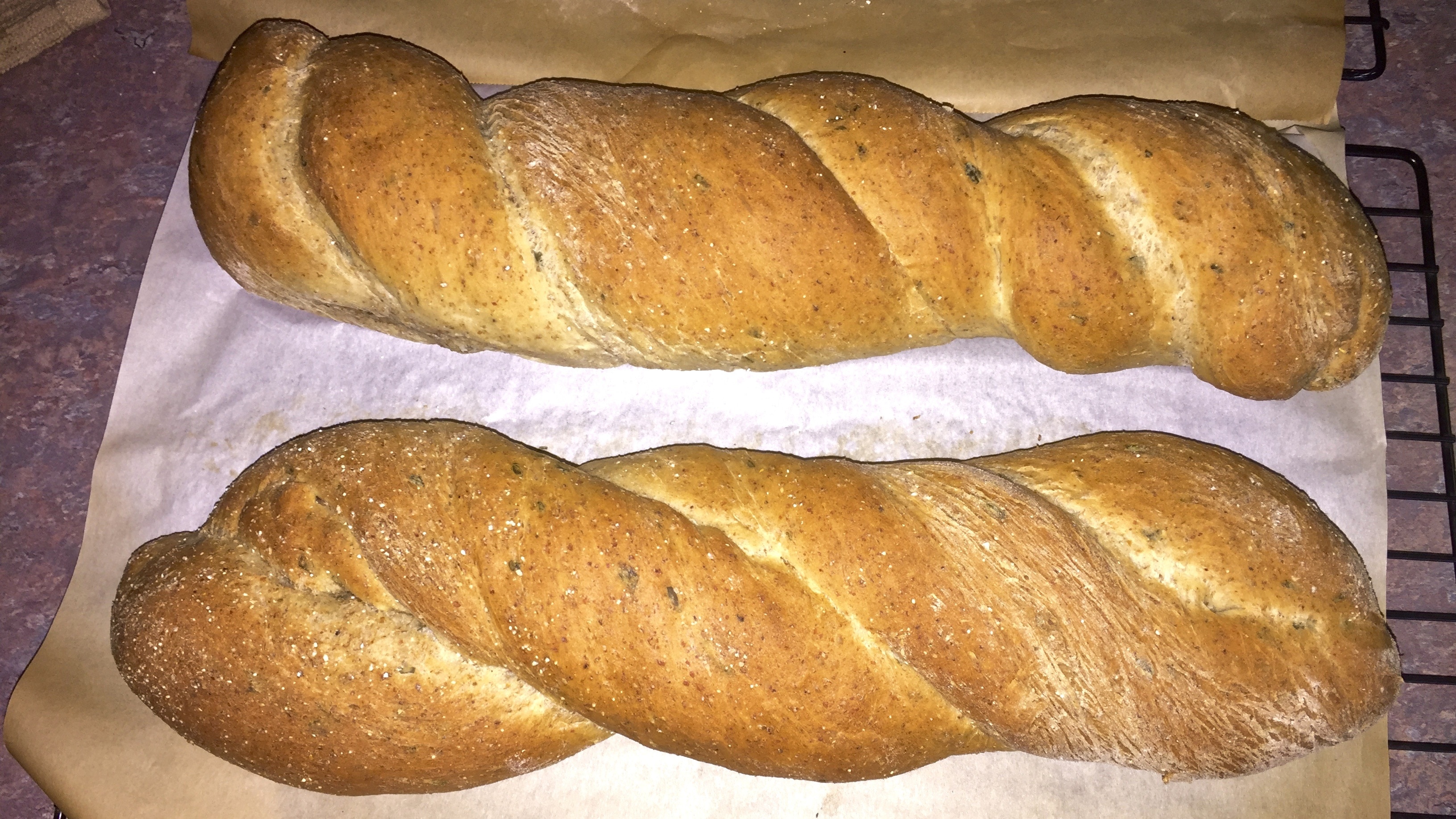2 baked bread