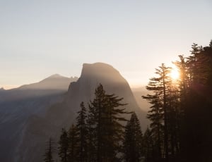 silhouette of mountain  during daytime thumbnail