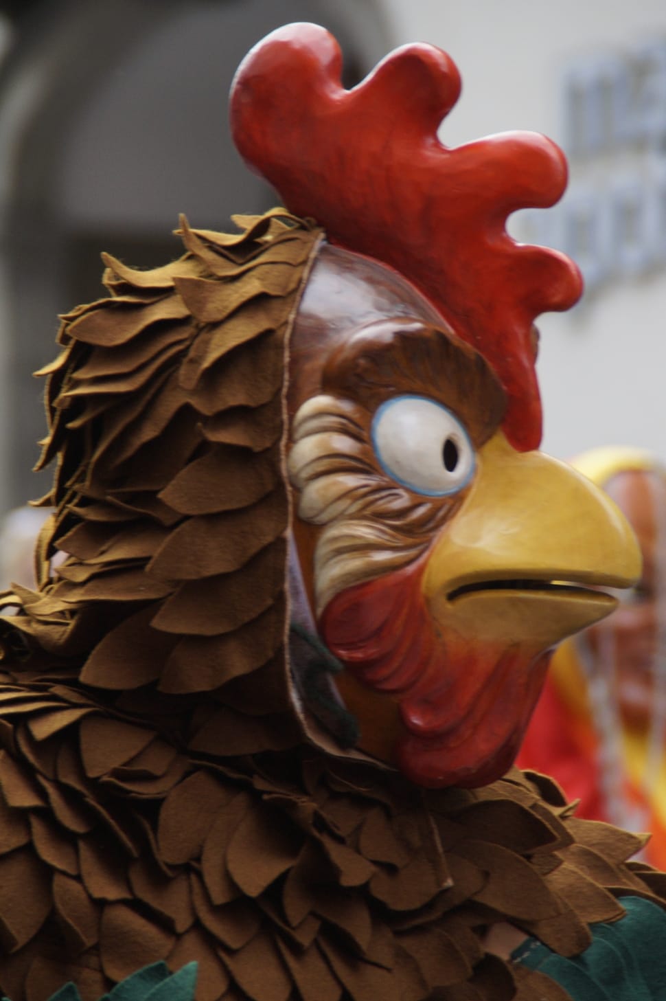 red brown and yellow beak rooster costume preview