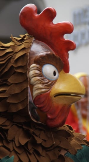 red brown and yellow beak rooster costume thumbnail