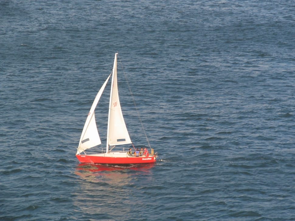 red and white sailboat preview