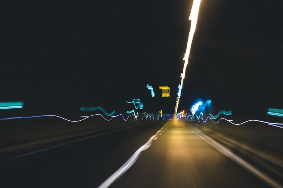 timeplapse photography of roads at night preview