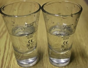 2 clear shot glasses thumbnail