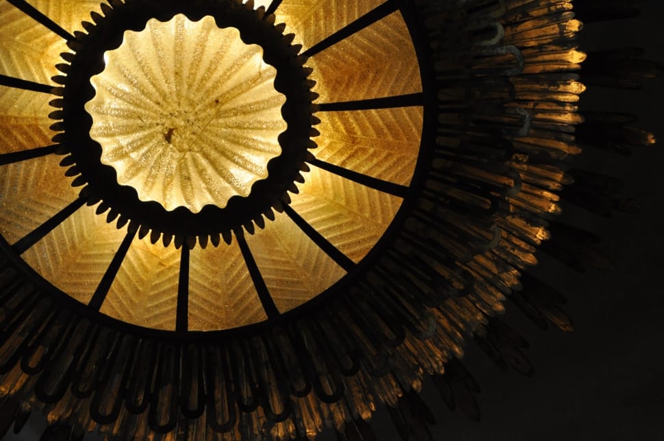 black and brown round ceiling light preview