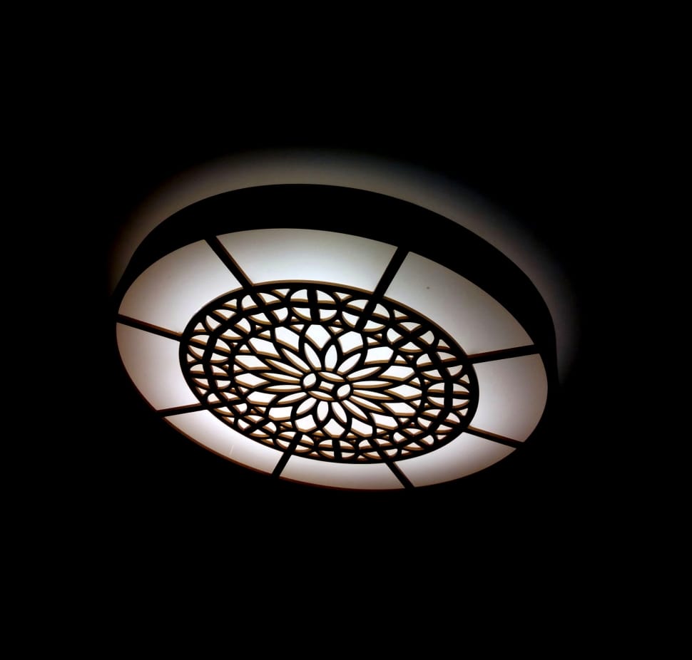 white and black floral dome light preview