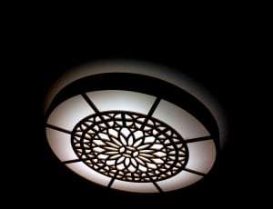 white and black floral dome light thumbnail