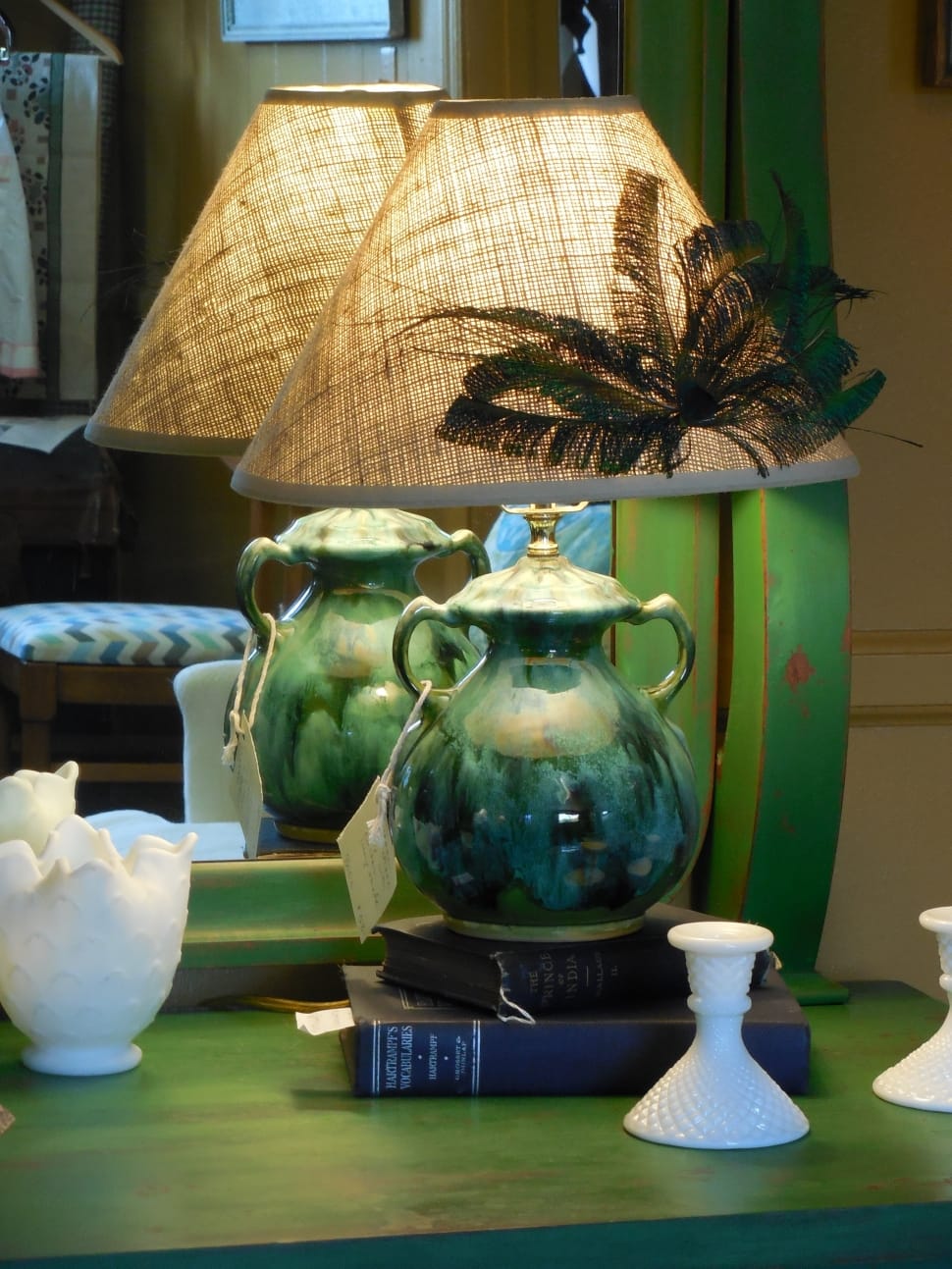 green base brown shade table lamp preview