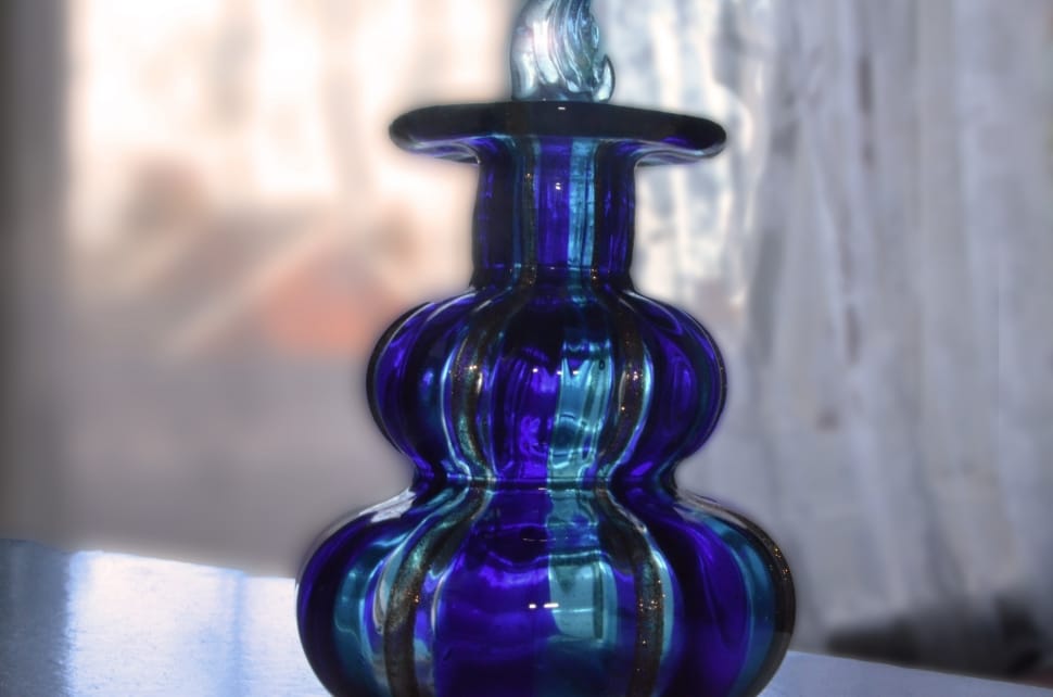 blue and teil glass bottle preview