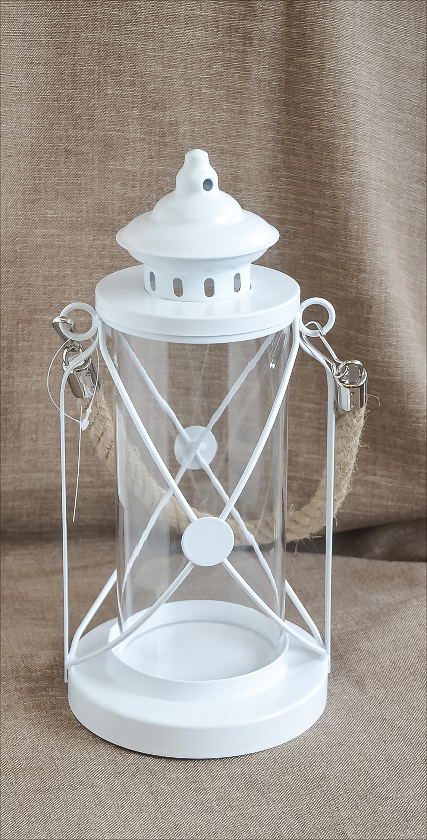 white metal lantern