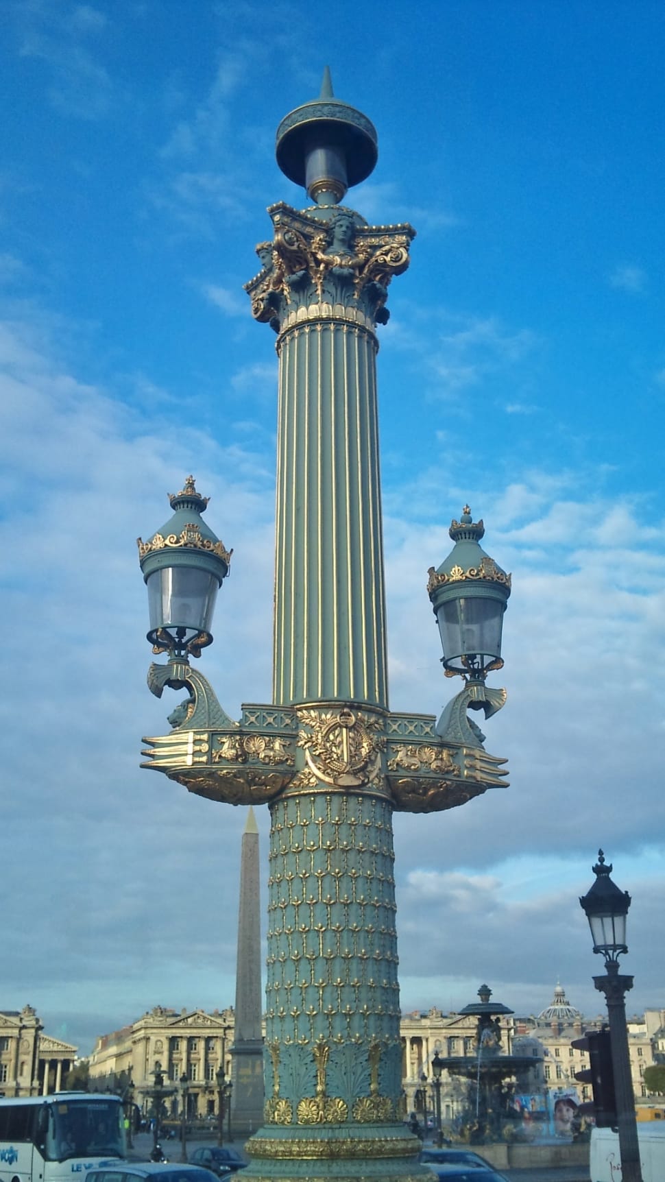 blue and brass tower with 2 sconces monument preview