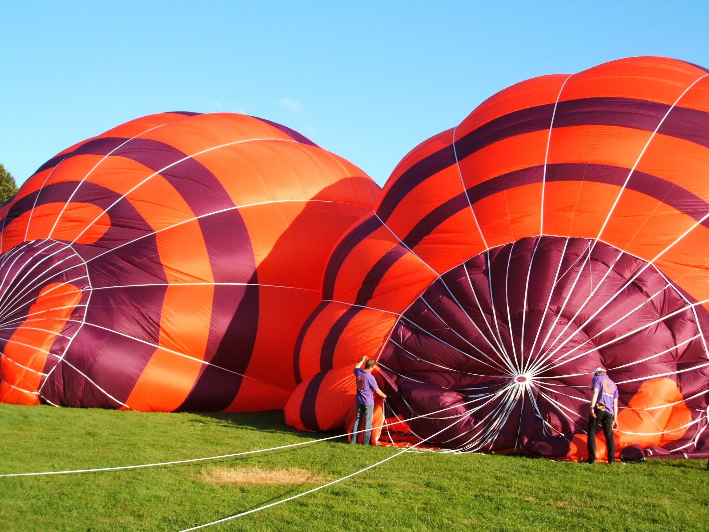 orange-and-maroon hot air balloon