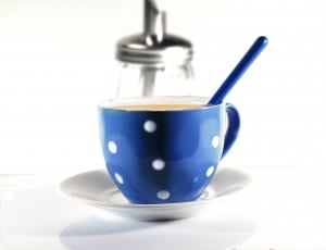 blue and white ceramic teacup set thumbnail