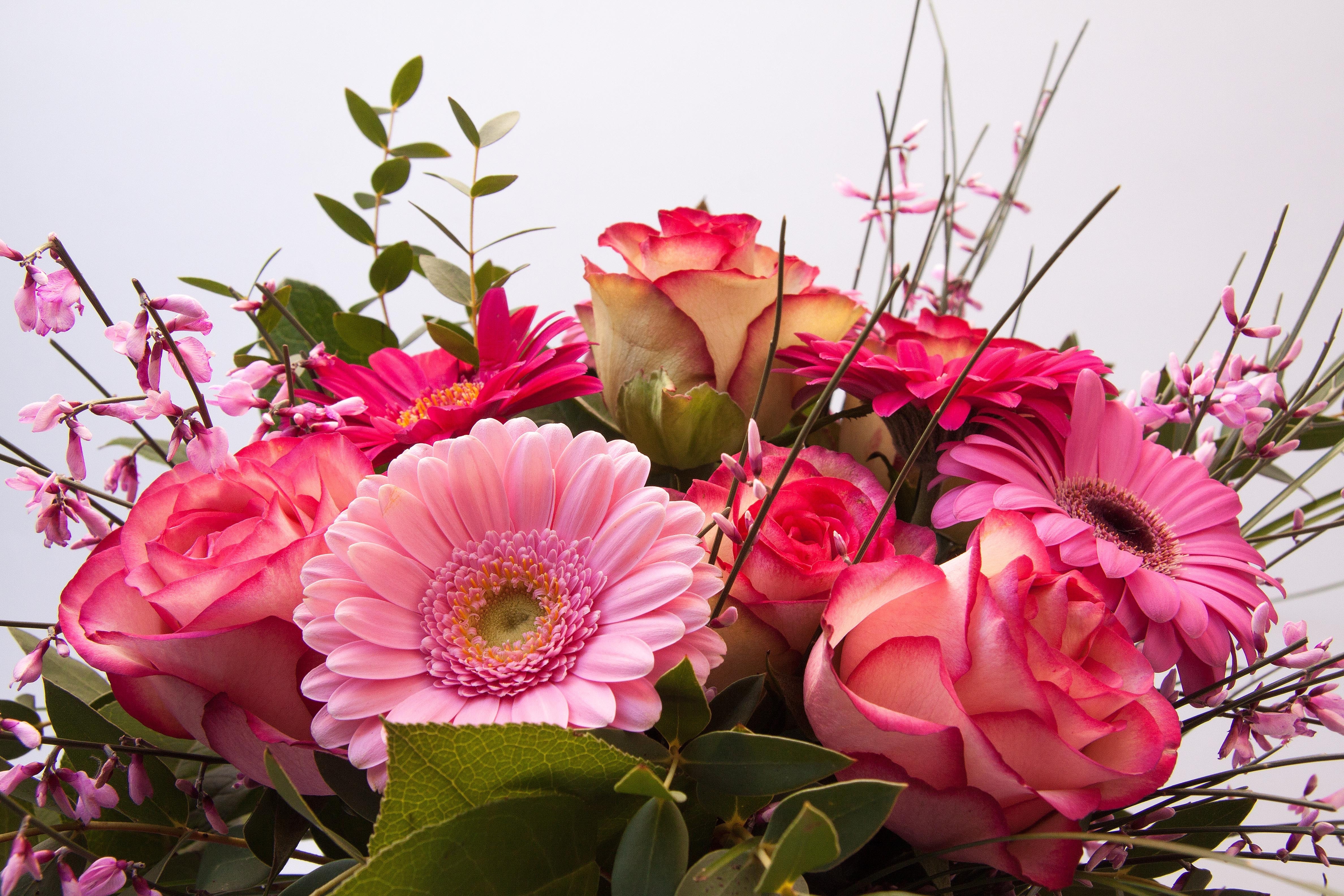 assorted pink flowers bouquet